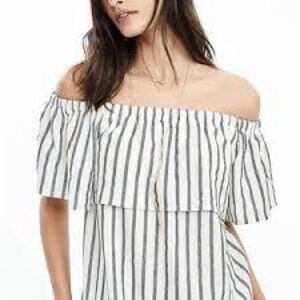 NWT Banana Republic Striped Off-Shoulder Women's Top